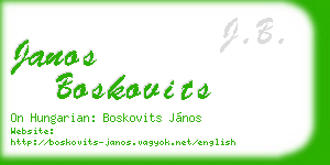 janos boskovits business card